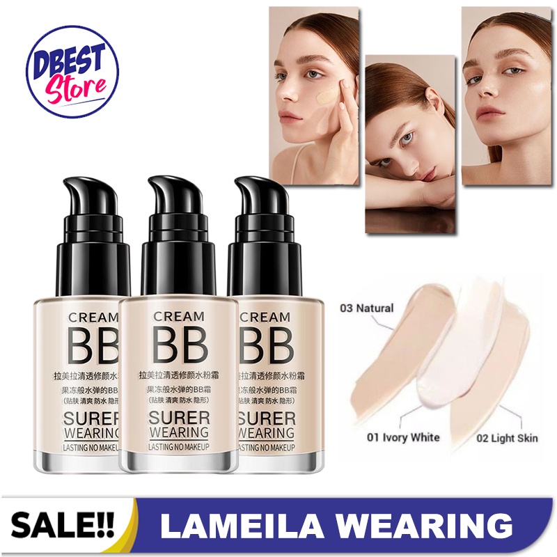 PROMO MURAH - BISA COD - Super Wearing Lasting No Make Up 30ml - BB Cream Glowing Tahan Lama Anti Air - Foundation LA MEI LA