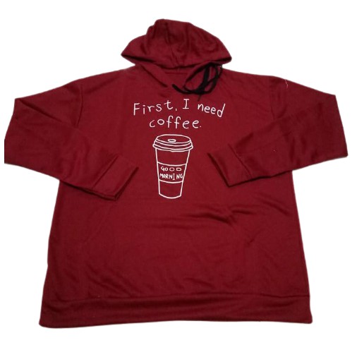 SWEATER HOODIE JUMPER NEED COFFEE WOMEN/MAN M/L