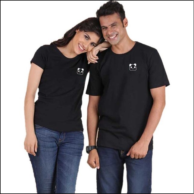 Promo KAOS COUPLE JUMBO KOMBINASI PANDA M L XL 2XL 3XL 4XL 5XL / T-SHIRT PASANGAN BIG SIZE