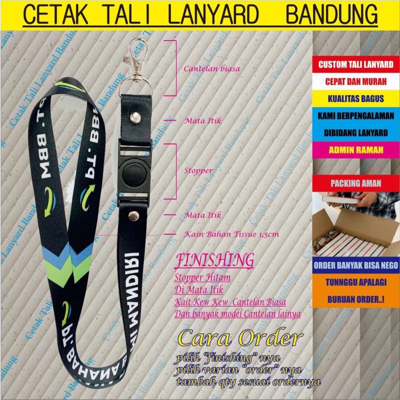 

Lanyard id card custome printing 2 cm 2 muka /tali lanyard id card custome printing/Cetak tali lanyard custome/gantungan id card custome