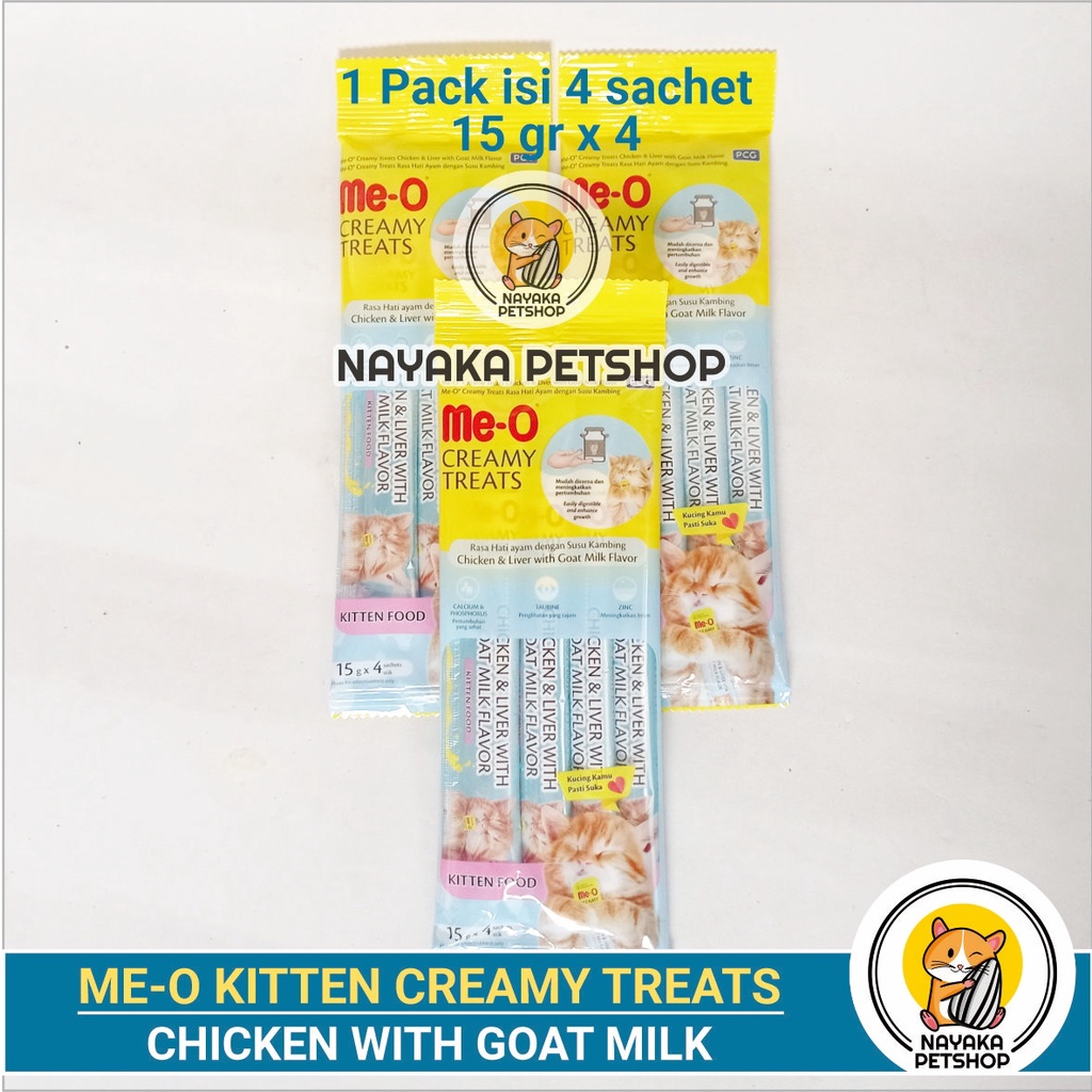 Meo Creamy Kitten Chicken 60 gr Treats Snack Kucing Cemilan Anak Kucing Cat Food