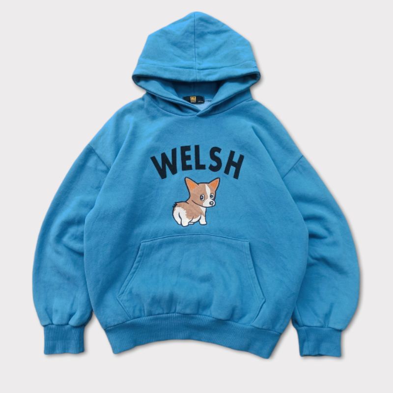 "FRMD PRODUCTS WELSH LOGO PULLOVER HOODIE OVERSIZED - BABY BLUE, SIZE ON TAG M"