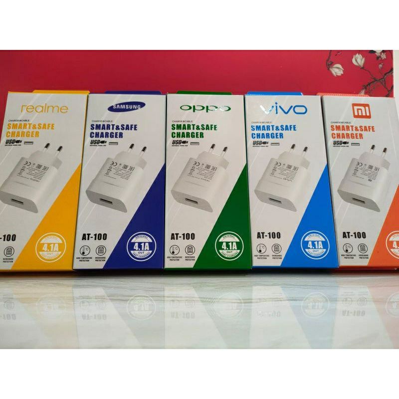 TC TRAVEL CHARGER BRANDED SMART&amp;SAFE AT-100 4.1A 1USB MICRO USB