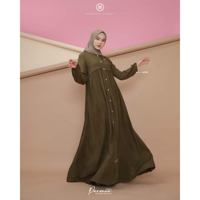 parvana dress | gamis nadeera luxury terbaru | dress terbaru | gamis kondangan simple elegant