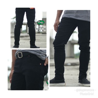  Celana  Jeans Pria Hitam Blue Black Dongker Telor  Asin  