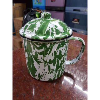 Mug Jadul Gelas  Lurik  Burik Blirik Loreng Unik Enamel Seng 