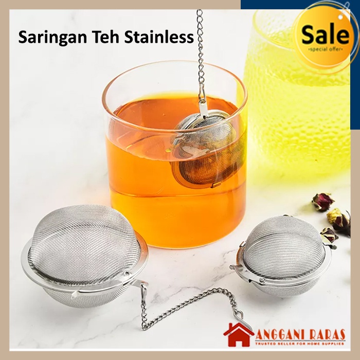 Saringan Teh Stainless Saringan Teh Tea Bundar Saringan Wedang Uwuh Reusable Tea Infuser Strainer Stainless Steel