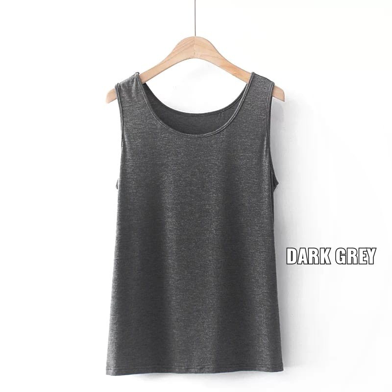 Singlet Wanita Jumbo LD 115cm Tanktop Jumbo XXL Teng top XXL Tentop  Tali Lebar Big Size-abu tua