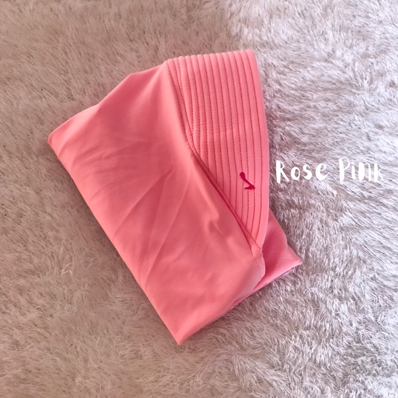 Bergo Hamidah Jilbab Jersey Menutup Dada Kerudung Olahraga Instan Premium-Rose pink