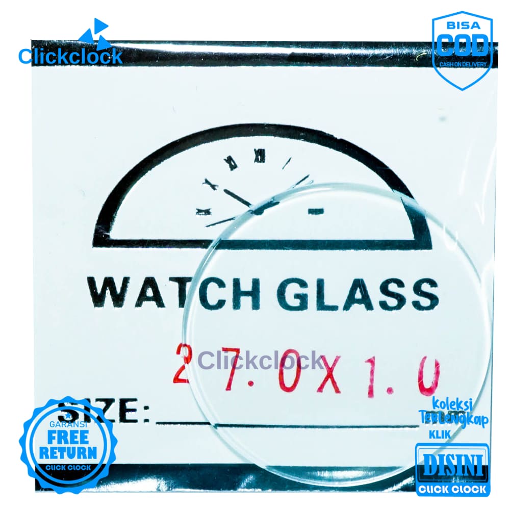 Kaca Jam Kaca Bahan Watch Glass PNC-270 Bagus 2,7 cm