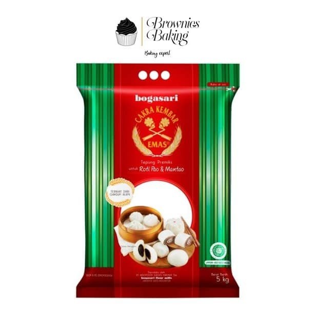 

BISA COD Tepung Roti Pao Mantao Bakpao Cakra Kembar Emas 5 kg