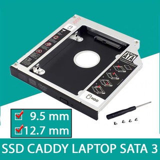 SSD HDD CADDY SLIM TIPIS TEBAL 9.5mm 12.7mm SATA HARDDISK DVD CD ROOM