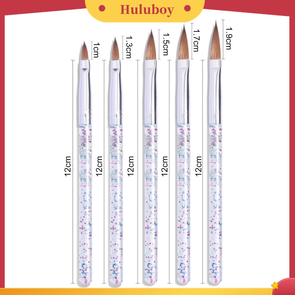 Huluboy Huluboy♡ 5pcs / Set Brush Nail Art Multifungsi Ujung Lembut Ultra Tipis Untuk Manicure DIY