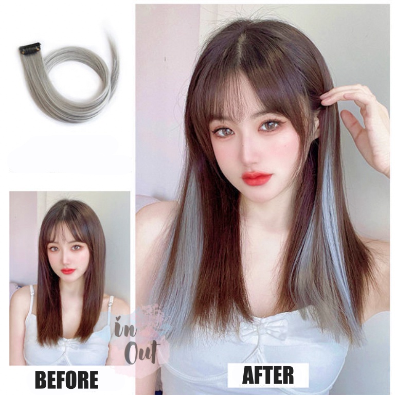 Rambut Palsu Jepit warna warni Hair Extention Wanita Colorful / Wig women / pemanjang rambut cewe