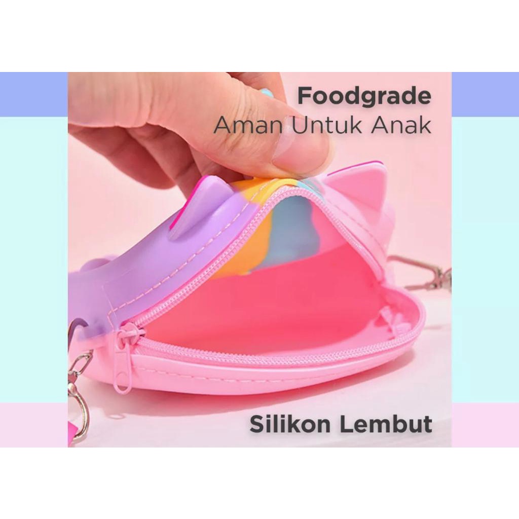 11.11 SALE : TAS ANAK IMPORT LUCU JELLY SILICON KARAKTER TAS POP IT ANAK