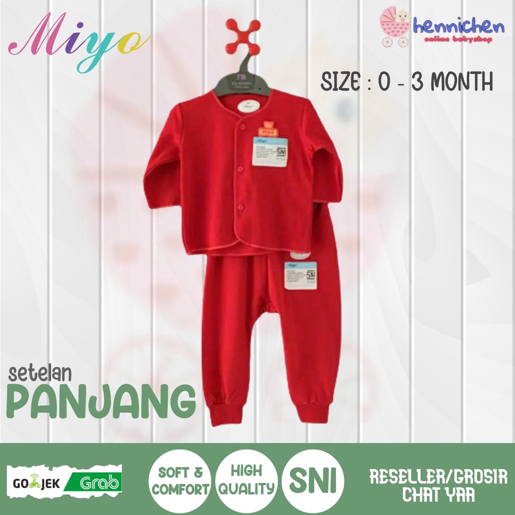 SETELAN PANJANG MIYO NEW BORN MERAH ( 0-6 M ) SNI