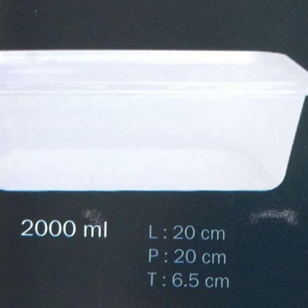 ℮ Food Container/Thinwall 2000 ml Square + Tutup Warna Ungu Merek FIM ☑