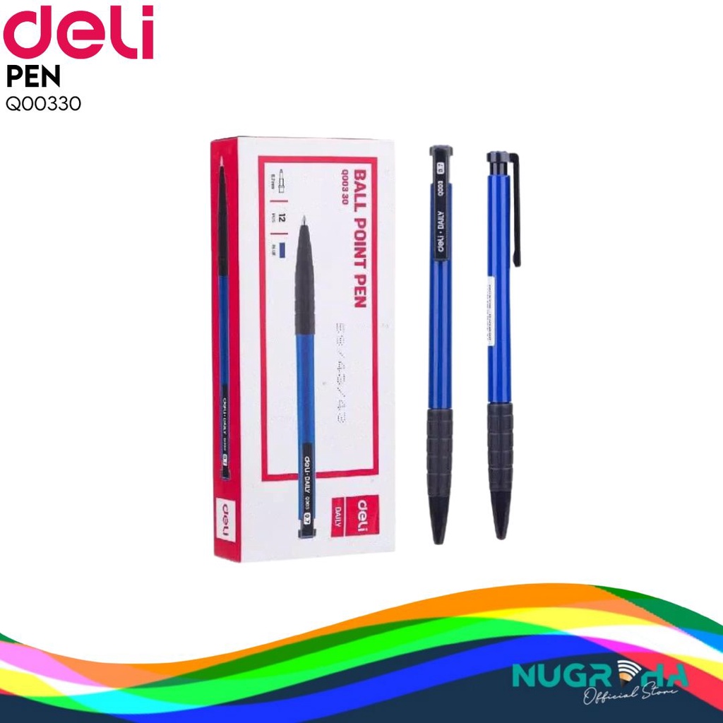 

Deli Ball Pen 0.7mm Warna Biru Lancar dalam Menulis EQ00330