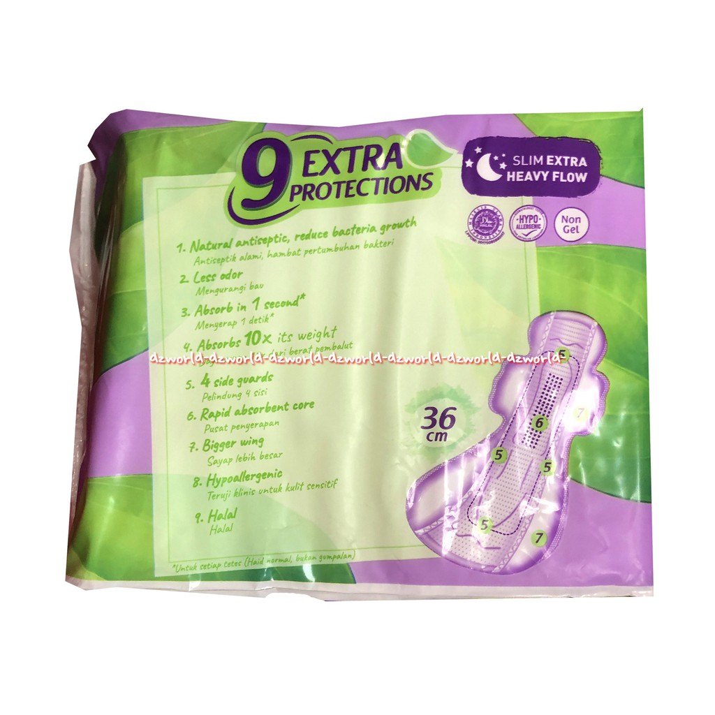 Softex Daun Sirih 16pcs Extra Protect Wing Pembalut Sayap 29cm Softek Pembalut Wanita Ekstrak Daun Sirih Kemasan Ungu Sanitary Napkins