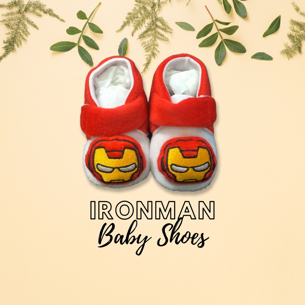 Sepatu Bayi Handmade 6-13 bln Anti Slip Prewalker Unisex Doraemon Ironmen Spidermen Keropi