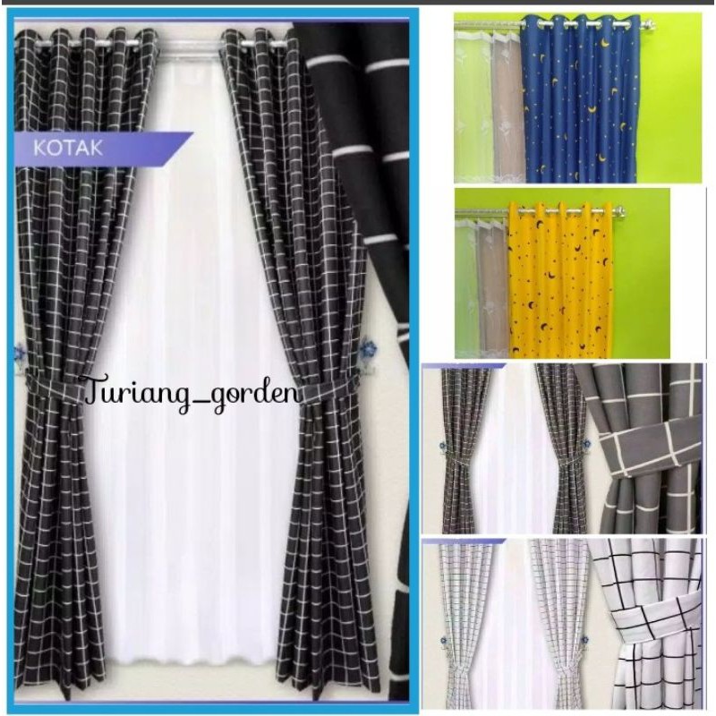 gorden jendela gorden pintu katun minimalis