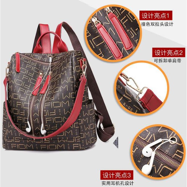 MURCE tas ransel wanita Backpack punggung import Sekolah Kuliah Kerja 105 - BROWN HOT ITEM