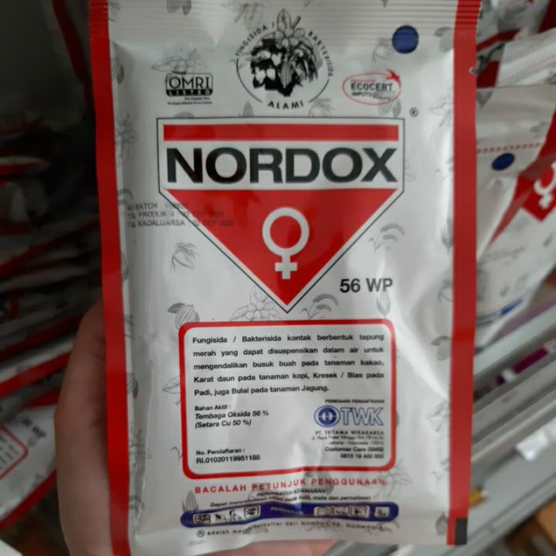 FUNGISIDA BAKTERISIDA ALAMI NORDOX 56WP KEMASAN 100GRAM