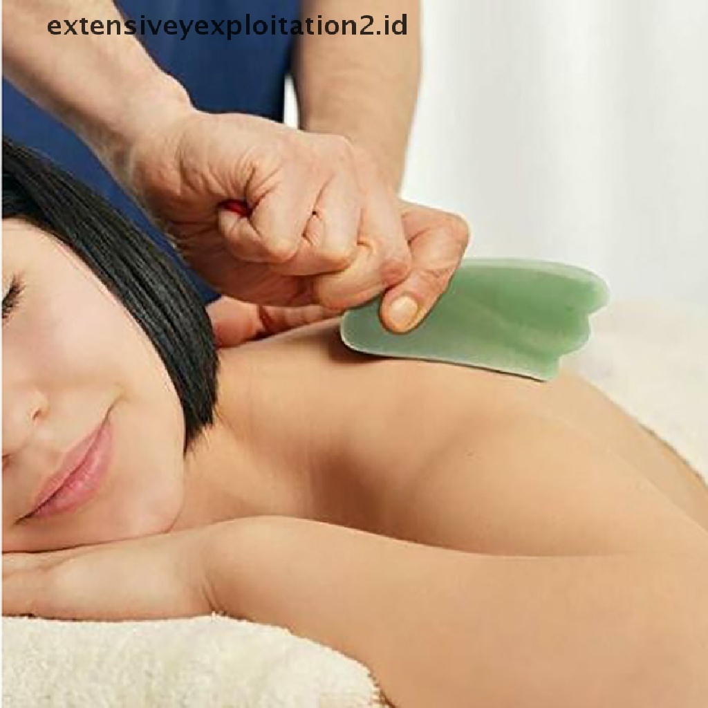 (Hotter1) Natural Jade Roller Gua Sha Board Alat Pijat Wajah