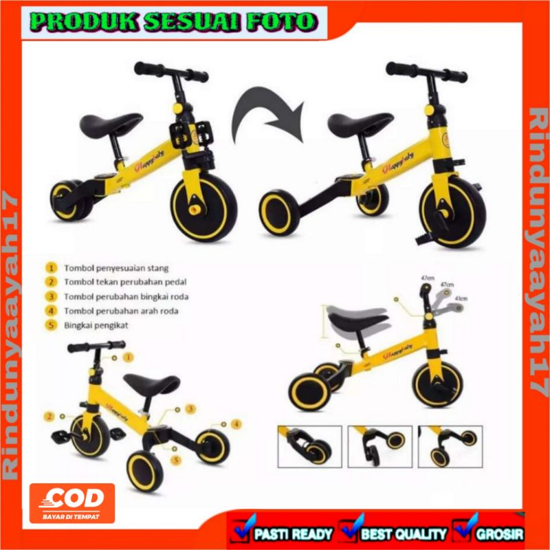 [RA] SEPEDA ANAK MINI TAXI BALANCE BIKE 3 IN 1 RODA 3 2 TIGA DUA ORIGINAL LONDON