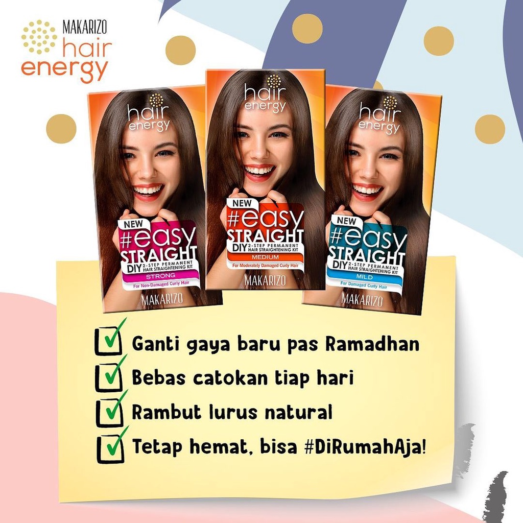 Pelurus Rambut Pria Wanita Makarizo Hair Energy Easy Stright 80ml - 120ml