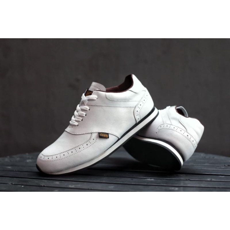 EZRA PUTIH -Sepatu Casual Kasual Sneakers Pria Kulit Asli/Cowok Sporty Lokal Ori Original Footwear