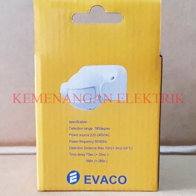 SAKLAR SENSOR GERAK / INFRARED MOTION SENSOR EVACO - RS8B