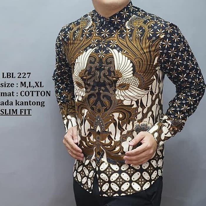 KEMEJA BAJU BATIK PRIA SLIM  FIT BEST SELLER KATUN HALUS LBL227