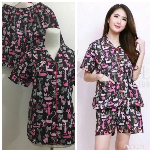 GG 002, PIYAMA HOT PANTS DEWASA ALL SIZE KATUN JEPANG..LEMBUT, ADEM, DINGIN..GOOD QUALITY👍👍