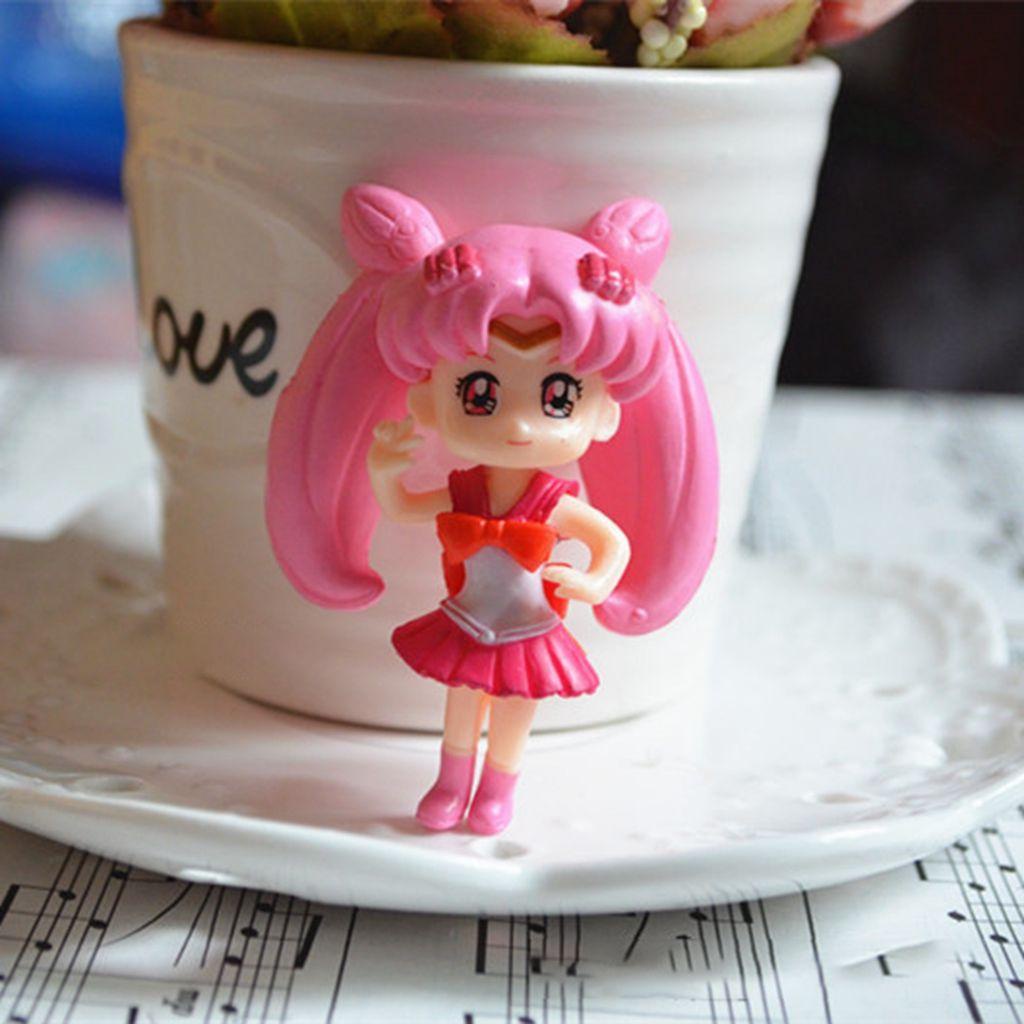 Augustina Patung Gadis Cantik Gaya Jepang Mini DIY Ornamen Kue Taman Peri Hadiah Anak Kerajinan Resin