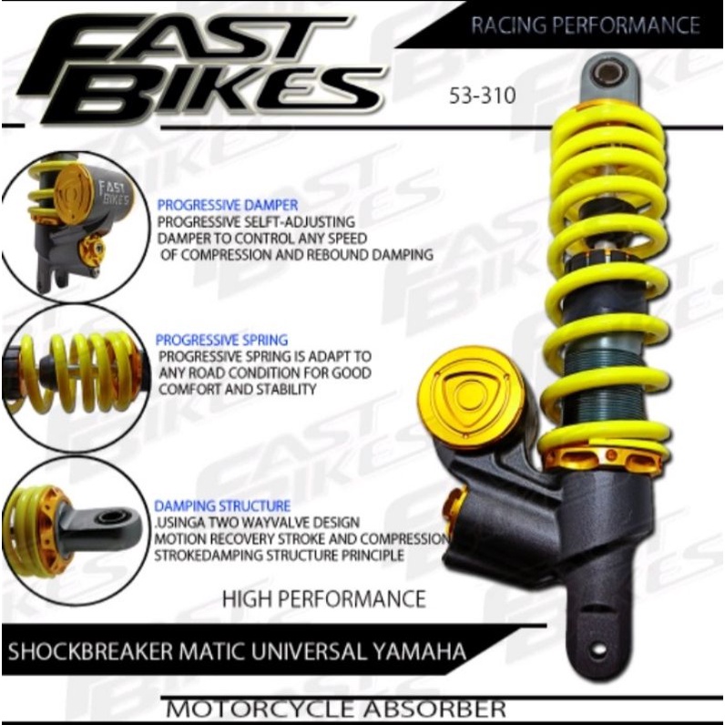 Shock tabung bawah fastbikes model rcb racing boy uk 310 Mio xeon Beat Scoopy Fino dll