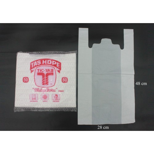 Kresek Tictas Besar Putih / Plastik Polos HD Tictas Merah '28 Tebal 02