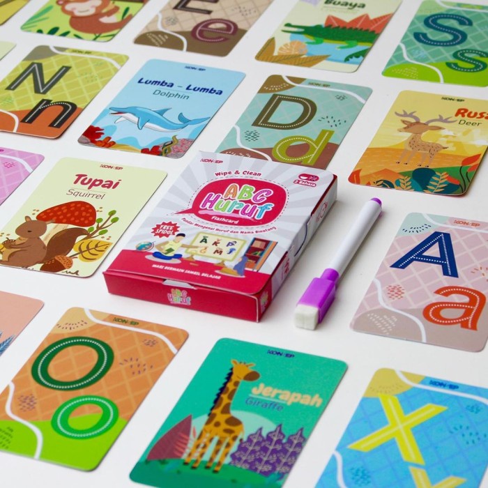 

(TERLARIS) FLASH CARD Edukasi Anak KARTU MAINAN Balita 6 TAHUN FLASHCARD Huruf