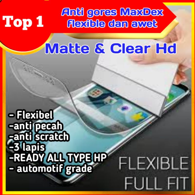 anti gores hp anti pecah flexible hydrogel 3 lapis all merek hp ready