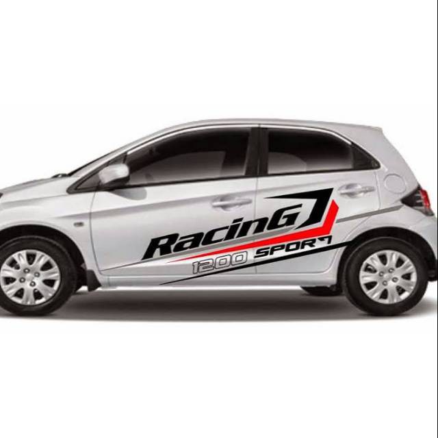 Stiker mobil brio racing sporty stiker body mobil brio agya jazz ayla