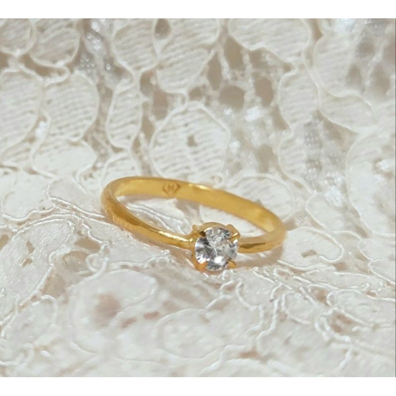 Cincin Emas Muda Mata Putih 1 gr