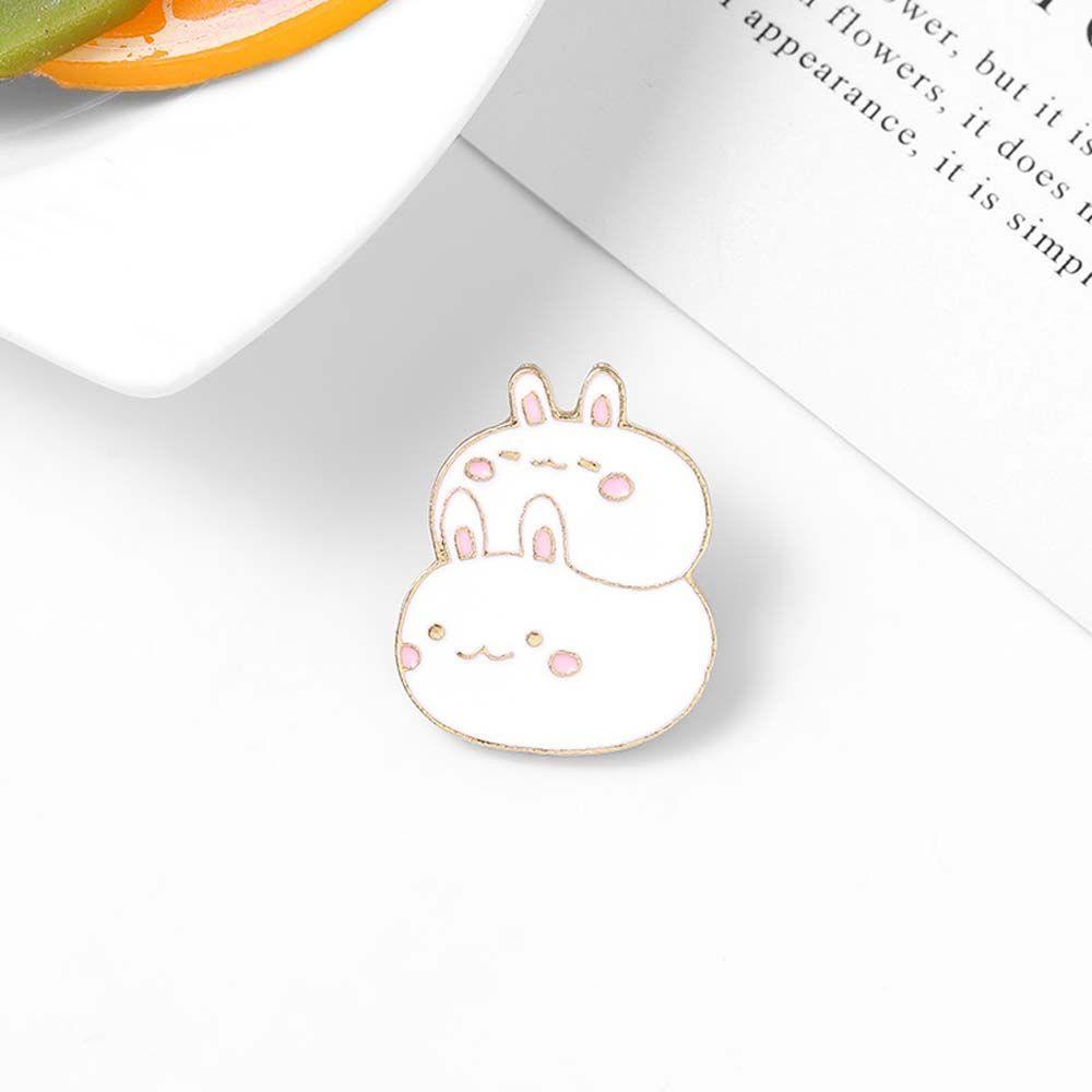 [Elegan] Bunny Enamel Pin Hadiah Untuk Wanita Pria Kerah Bros Perhiasan Aksesoris Tumpuk Kelinci Perjalanan Peringatan Lencana Pin Bros Pin