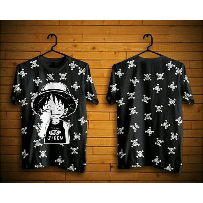 PROMO GILA Kaos Anime Onepiece Luffy Kecil Ngupil - Free Stiker Anime - Qeqe Warehouse
