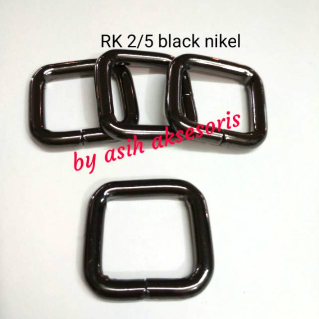 Ring kotak 2cm / RK 2/5 black nikel