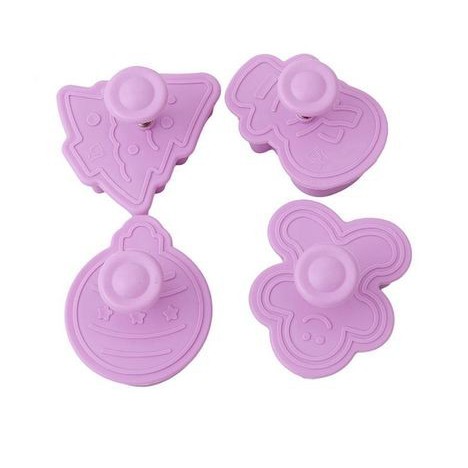 Fondant Plunger Cutter - Cetakan Fondant December Ornament (4pcs)