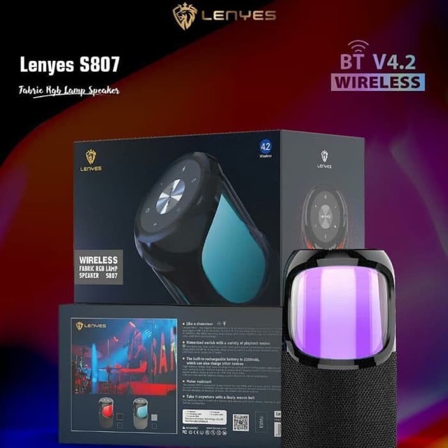 Speaker Wireless Lenyes S807 Lampu LED Bluetooth + Waterproff