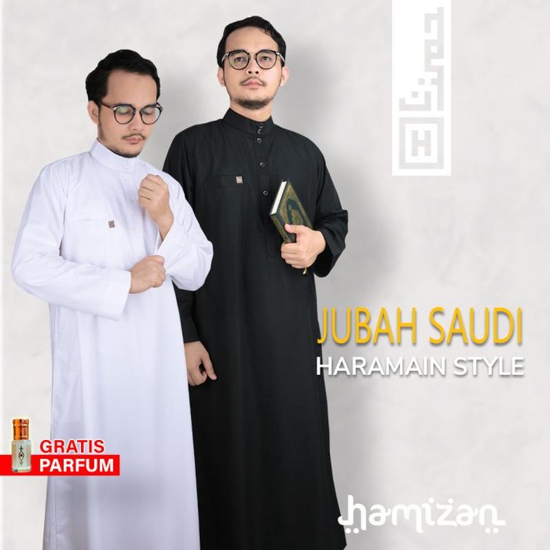 Bisa Cod Jubah Al Haramain Putih Kombinasi Lengan Manset Premium Exclusive Thobe Saudi Vietnam Kode 