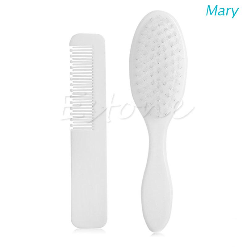 Mary Set Sisir + Sikat Rambut Lembut Warna Putih Untuk Bayi / Balita