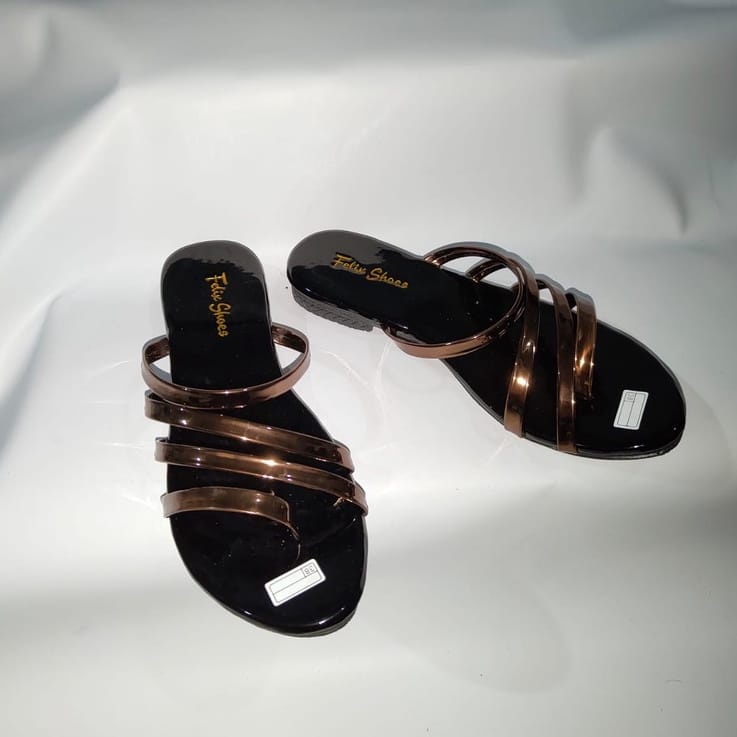 SANDAL WANITA FLIP FLOP KARET TALI GLOSSY SANDAL MANOHARA