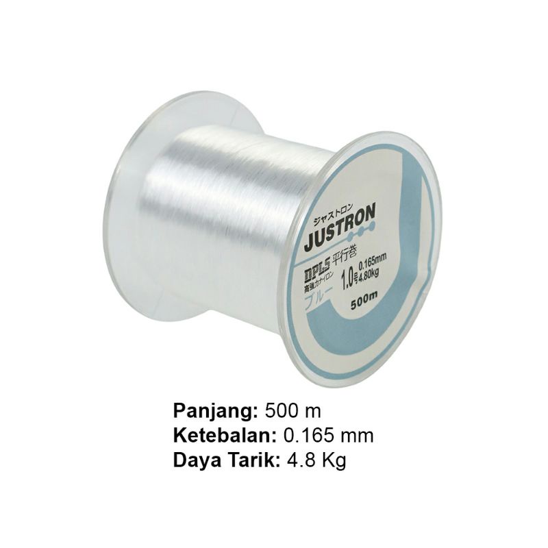 Kenur senar pancing nylon - daiwa justron 1.0 atau 0.165mm 500m